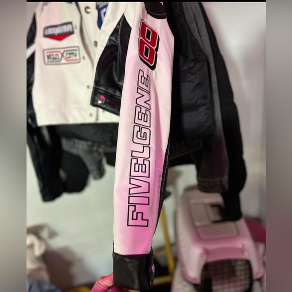 Aelfric Eden Womens Leather Jacket Cropped Motorcycle Biker Bomber Racing Jacket - Picture 9 of 10